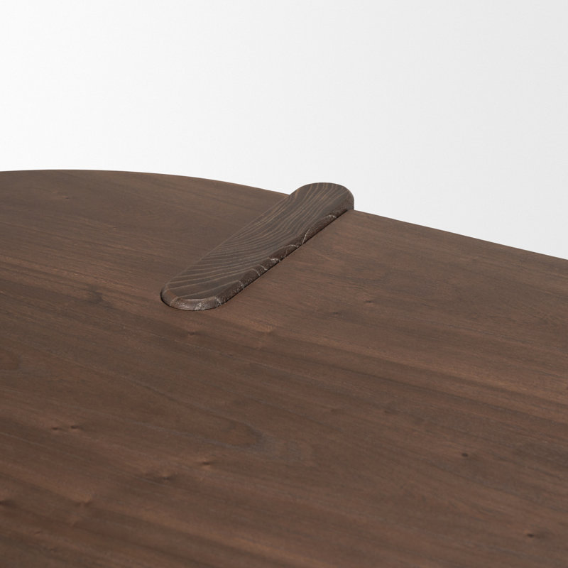Sohan Dark Brown Elm Wood Oblong Desk