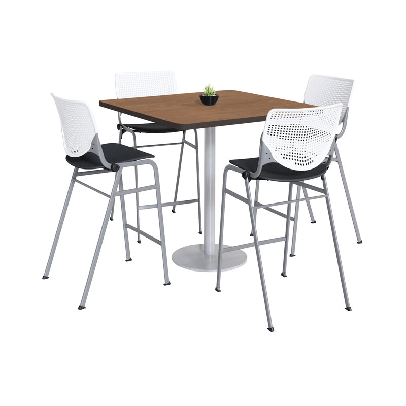 Ensemble de table de salle à manger et chaise Kool L 42 po, Cerisier, H 41 po x L 42 po x l 42 po, Blanc/Noir