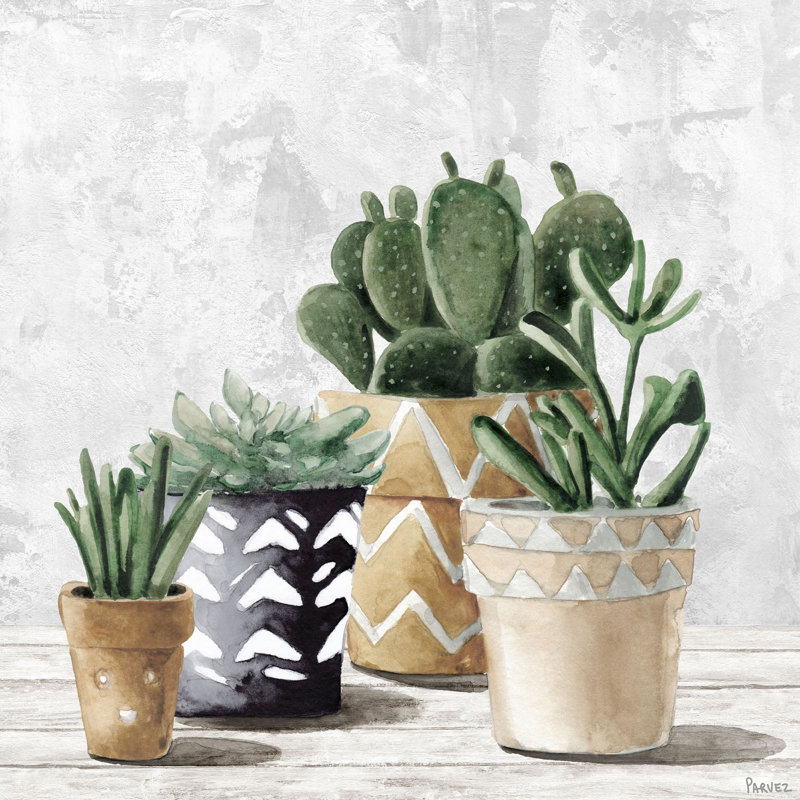 " Triangle Pots " by Parvez Taj Painting Print, 18" H x 18" W x 1.5" D