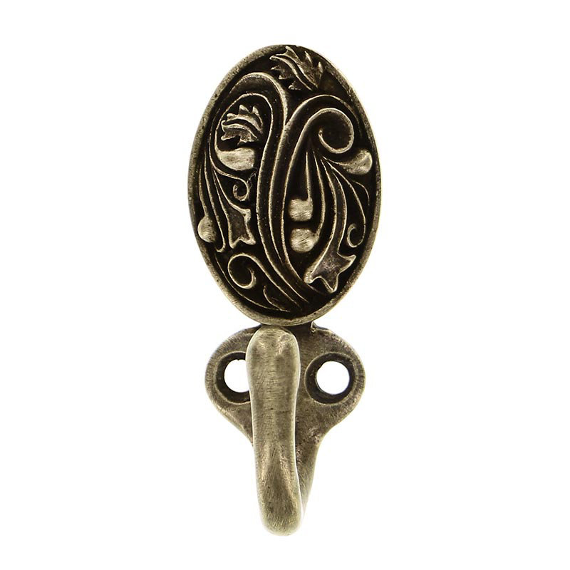 Liscio Wall Hook, Antique Brass