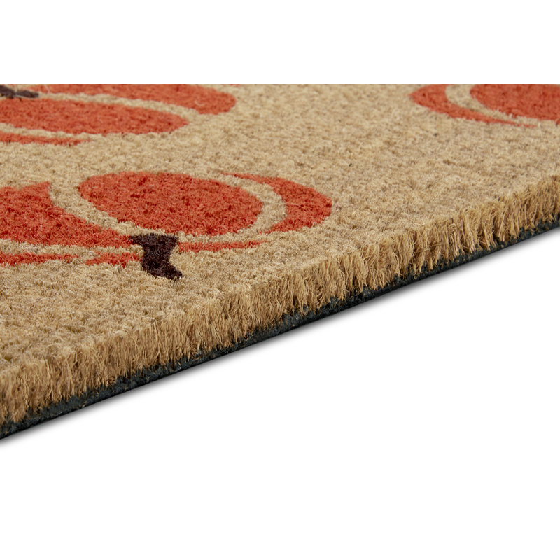 Mix Mats Orange Pumpkins Doormat, Red and black