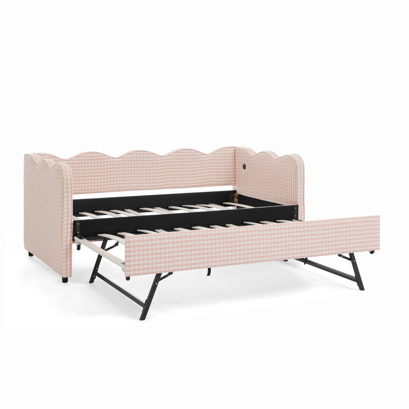 Lit de jour simple Cozy Gingham, Pink