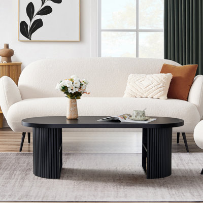 Table basse ovale avec rangement 47,24 po
