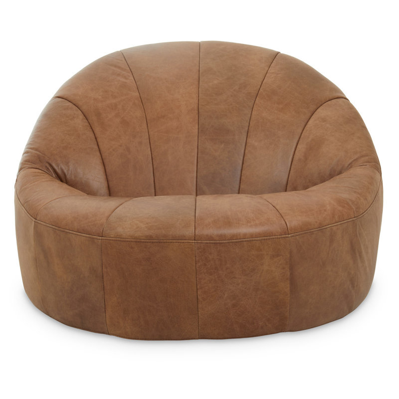 Leather Accent Chair, Brown