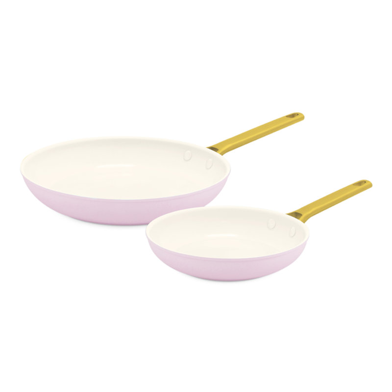 Greenpan Padova Reserve Frypan 2 Piece Set 20 - 28cm, Cream/Pink