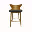 Ensemble de 2 tabourets de bar Mid-Century modernes, gris anthracite et naturel