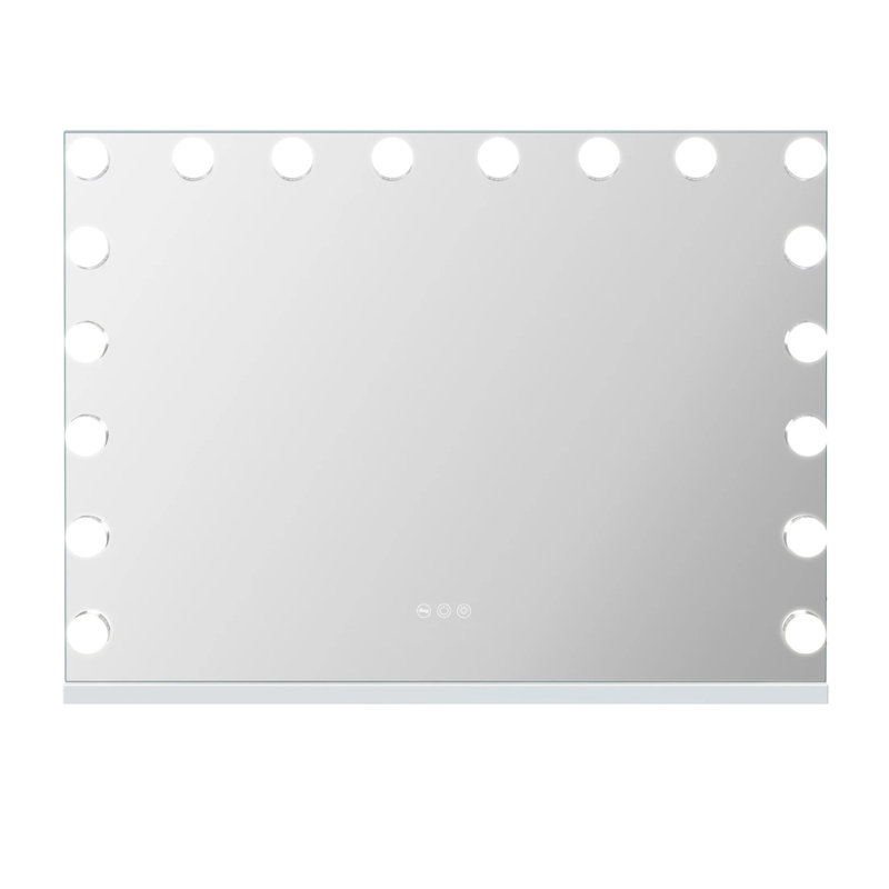 Miroir de salle de bain avec lumières à chargement USB, 18 ampoules à DEL à intensité variable, miroir de maquillage pour la table et le mur