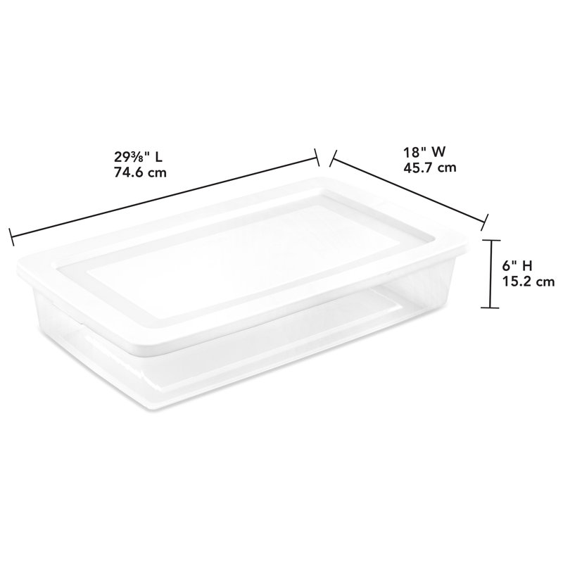 Sterilite 41 Qt Storage Box, Stackable Plastic Container Home Organizer, 18 Pack