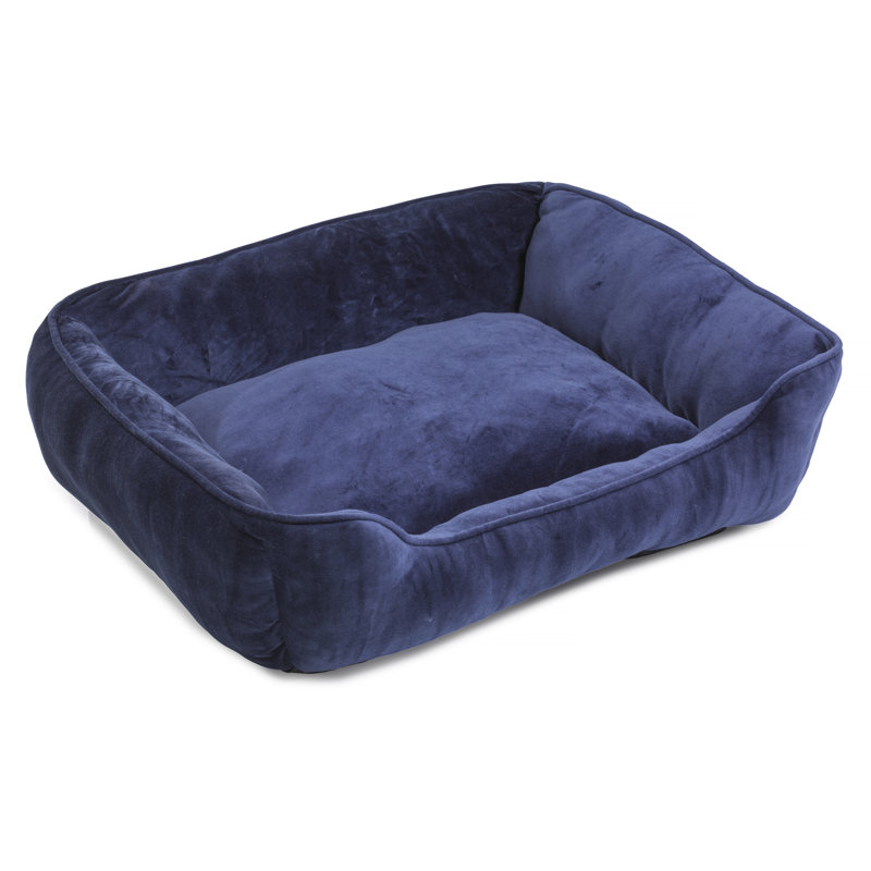 Herrera Polyester Pet Bed, Medium (65cm W x 55cm D x 21cm H), Navy