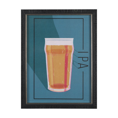 Beer Poster IPA a Hand Embelished Textured Framed Art Print