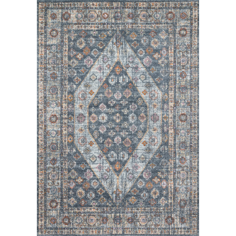 Tapis oriental bleu marine Hallock, Rectangle 5 pi 3 po x 7 pi 7 po
