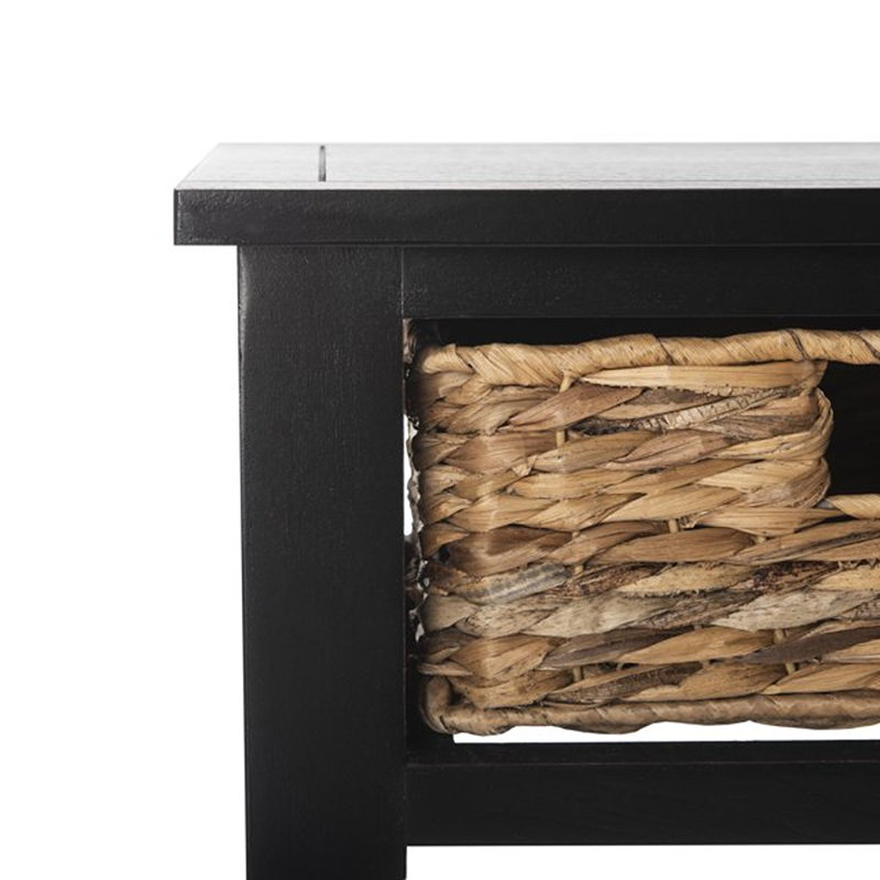 Console en bois massif 44,5 po Painswick, Noir patiné