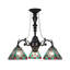 Mini-lustre 3 lumières en bronze noirâtre de style Tiffany INNES Colell