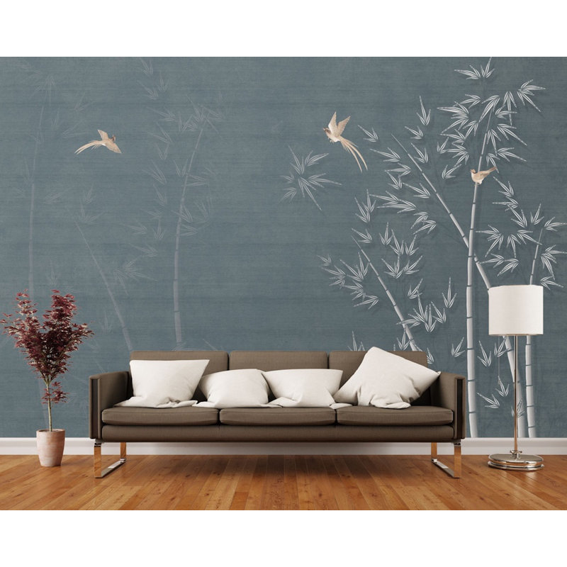 Murale à peindre florale aquarelle L 6,25 pi x l 112 po, L 6,25 pi x l 9,33 pi