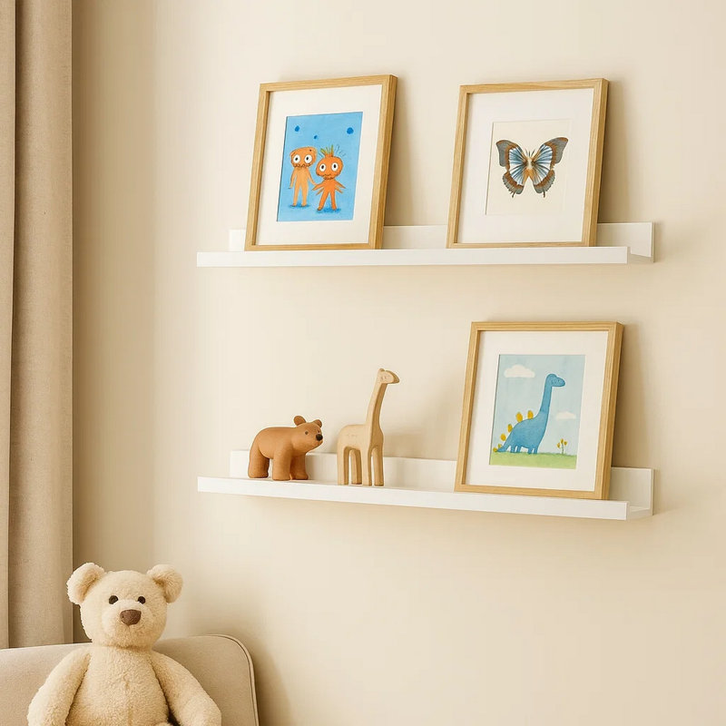 Ensemble de 2 tablettes murales Yuli, H 1,2 po x l 39,4 po x P 3,5 po