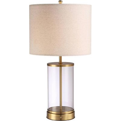 Lampe de table en verre rechargeable sans fil Vela, gradation tactile, luminosité à 4 niveaux, charge rapide de type C, pile amovible de 10 000 mAh, ampoule DEL E26 incluse