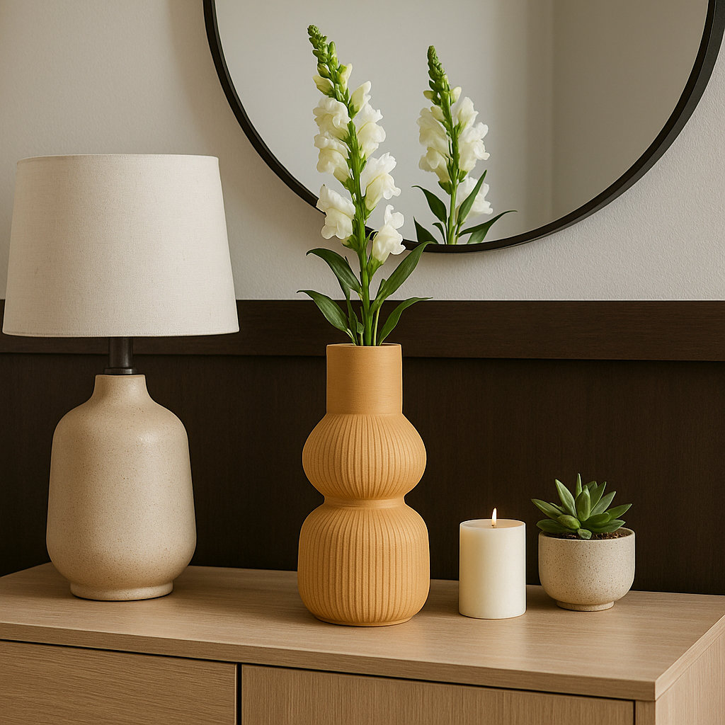 Caya Ceramic Table Vase, 12" H x 5" W x 5" D