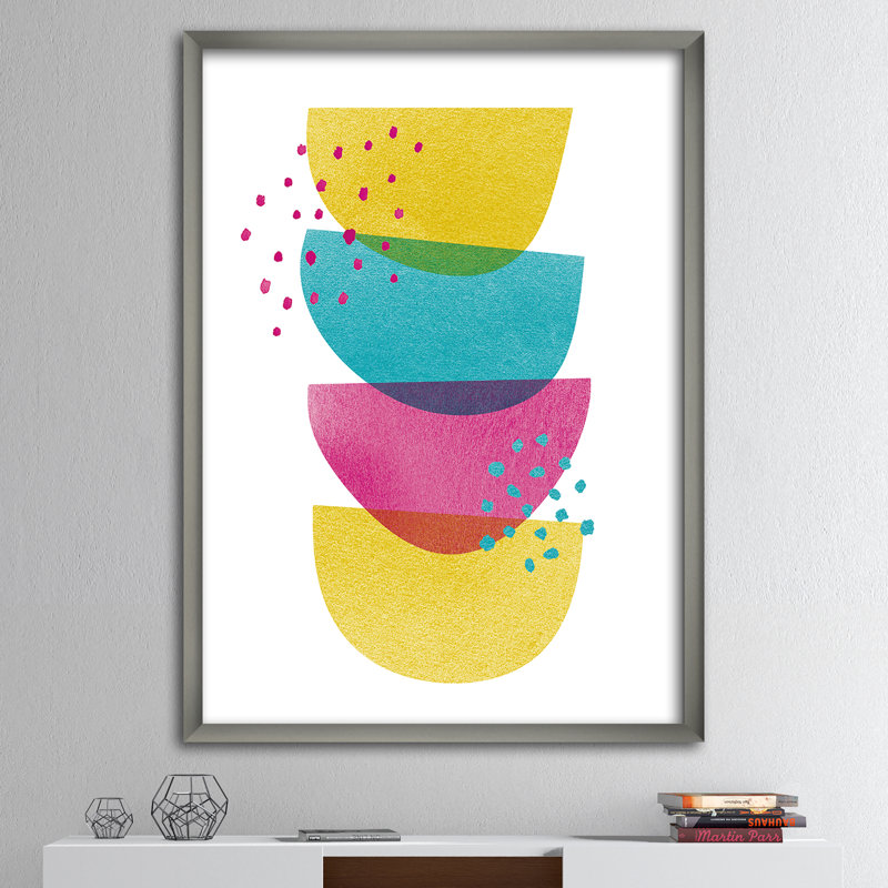 « minimal spots balance ii »-image image sur toile, H 46 po x l 36 po x P 1,5 po, Cadre argenté