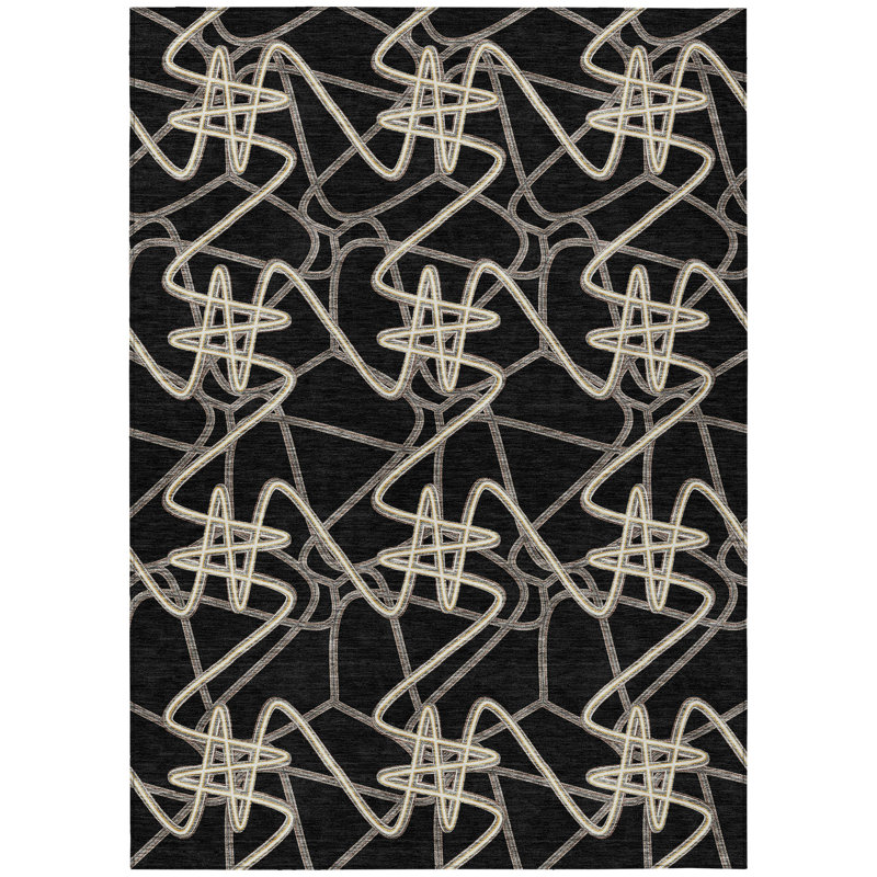  Aleg Area Rug with Non-Slip Backing, Rectangle 3' x 5'