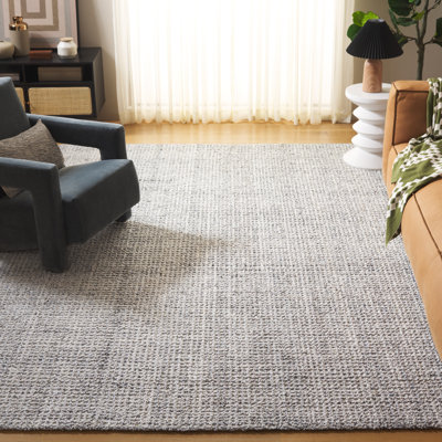 Marisabel Abstract Hand Tufted Pet Yarn/Wool/Cotton Rug in Light Gray/Gray