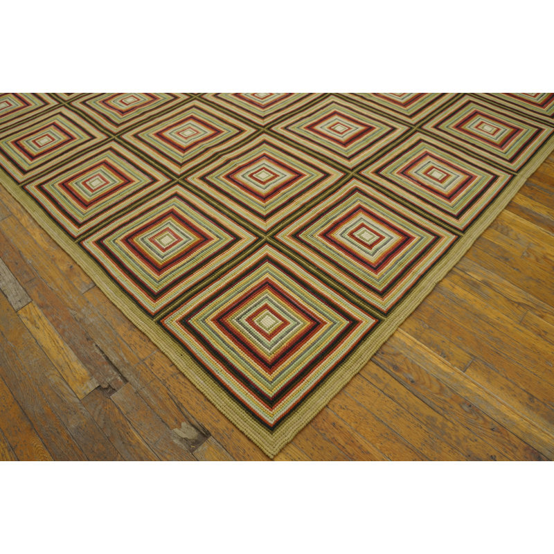 Flatweave Wool Geometric Area Rug