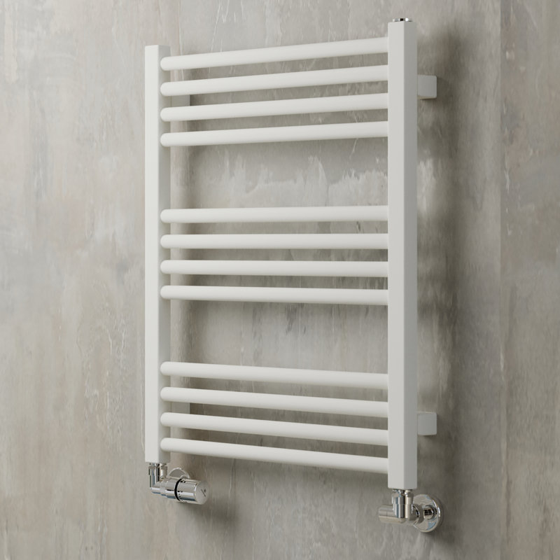 Fiona Heated Towel Rail, White, 66cm H  x 50cm W x 7.2cm D