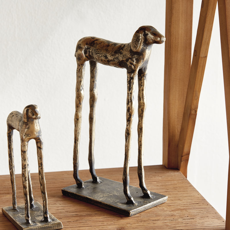 Two Hounds Set Of 2, Gold