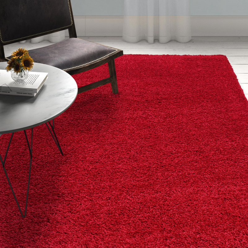 Esterly Solid Colour Shag Area Rug, Rectangle 200 x 290cm