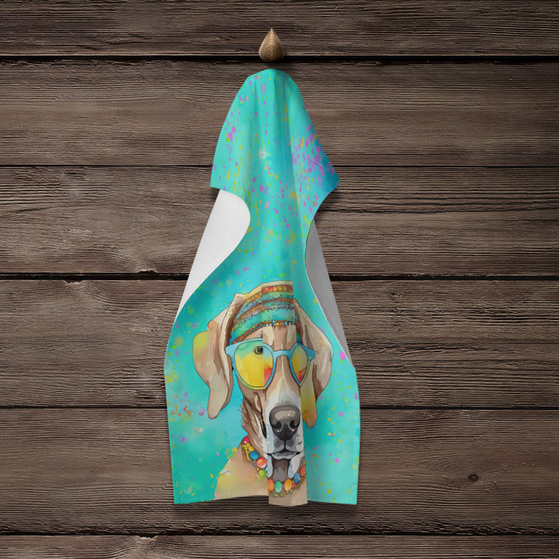Weimaraner Hippie Dawg Kitchen Towel