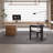 Brown+Clear Rectangular Solid Wood+Acrylic with 2 drawers desk-675056549-675056548