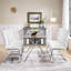 color Faux Leather Dining Chairs with Chrome Legs Upholstered Modern Design-1634756783