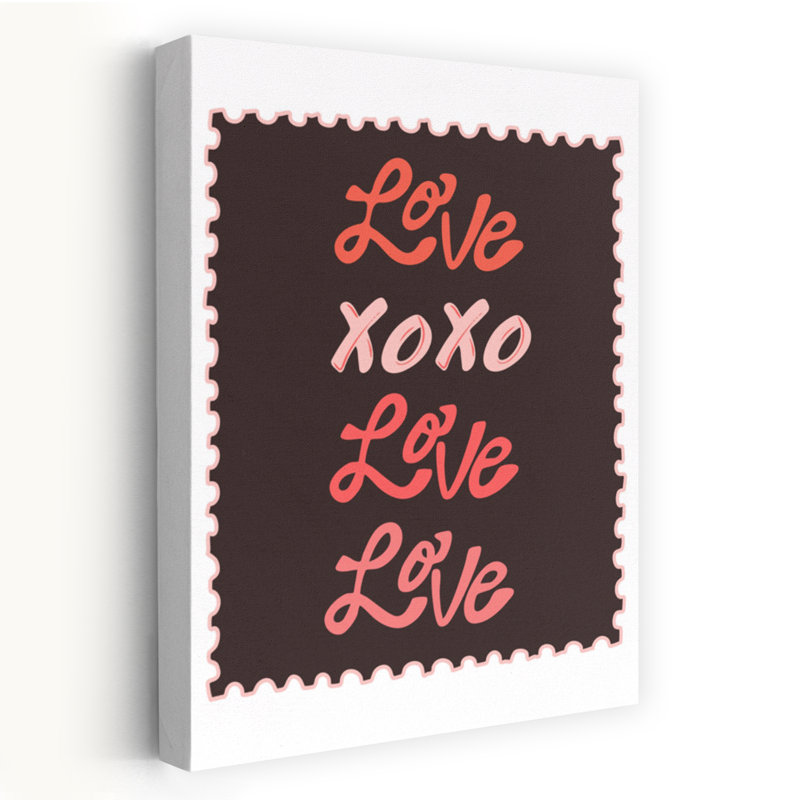«Love Xoxo Stamp», art mural contemporain romantique