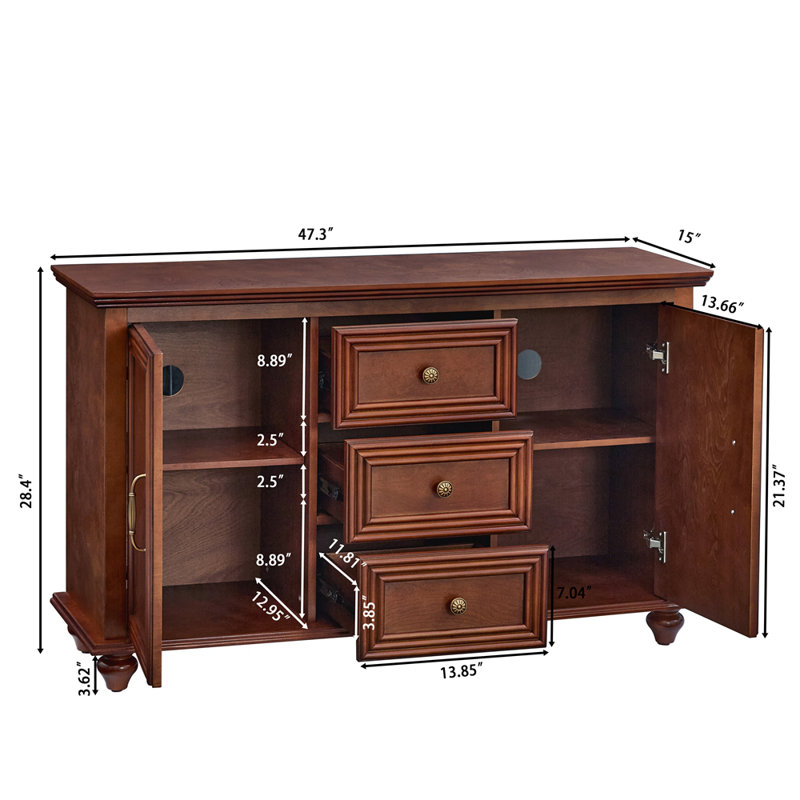 Buffet 47,3 "Mid Century, Noyer
