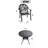3-Piece Set Of Cast Aluminum Patio Furniture With Brown Cushions-322536750