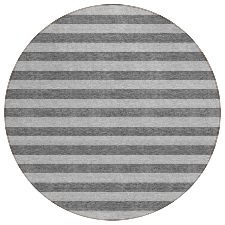 Washable Striped Indoor / Outdoor Rug