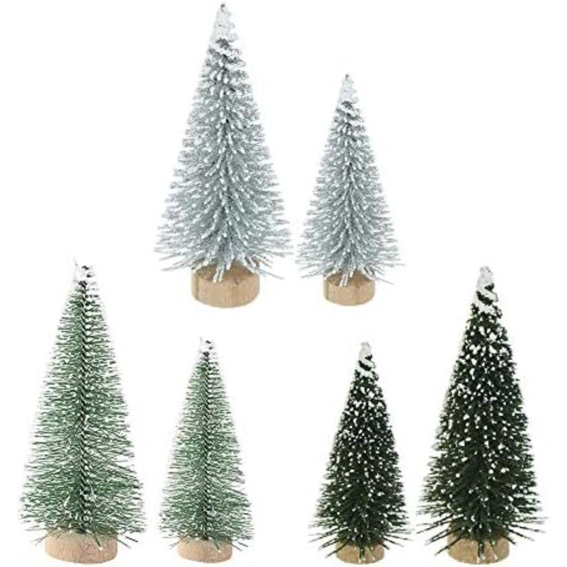 Mini sapin de Noël artificiel 20 pouces avec flocons de neige, pommes de pin, grappes de baies et branches givrées pour les décorations des Fêtes