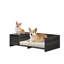 Lit pour animal de compagnie gris cendré avec rangement latéral et coussin - 47 po de largeur, 12,94 po de hauteur, housse amovible