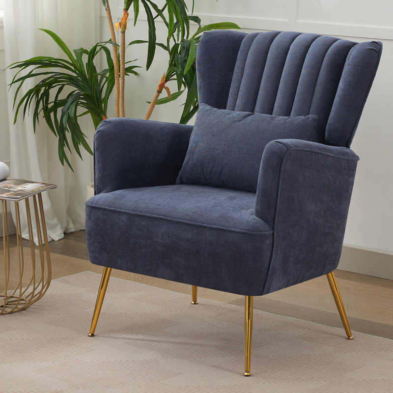 Fauteuil rembourré à oreilles, Marine