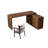 62.99"Dark walnut L-Shaped Solid Wood Office Sets