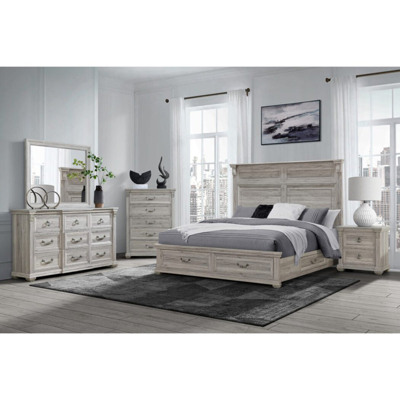 Tatum Natural King Bed With Storage
