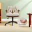 Chaise de bureau Kalianna blanche et brune-874542528