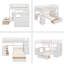 Lit superposé double au-dessus de simple avec bureau, tiroirs et tablettes-2066051108