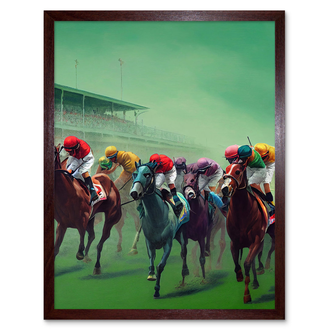 Kentucky Derby Horse Racing Jockeys Modern - Print