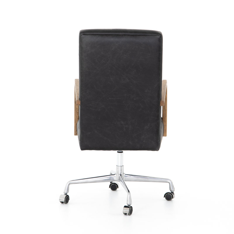 Bryson Leather Swivel Executive Chair, Smoky Black