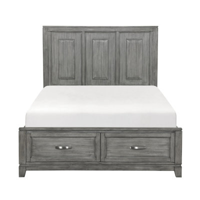 Rustic Queen Platform Bed With Grey And Versatile Bedroom Storage Appeal Functional