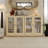 100% Solid Wood 64" Sideboard with Frosted Glass Doors and Adjustable Shelves-99106496