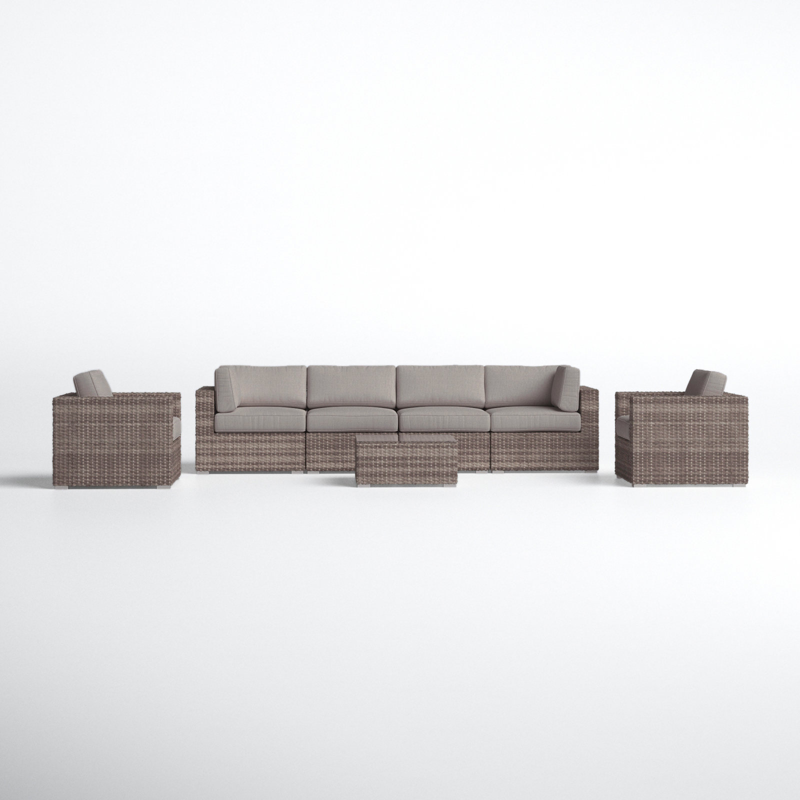 Franke 6-Person Sunbrella® Patio Seating Group, Olefin Gray