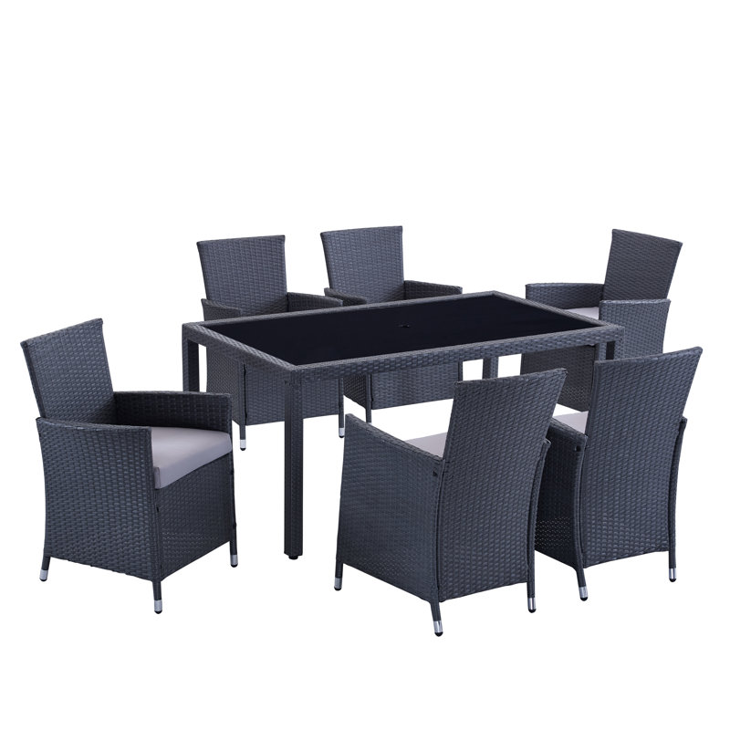 Ensemble repas 7 pièces avec coussins Bickerstaff