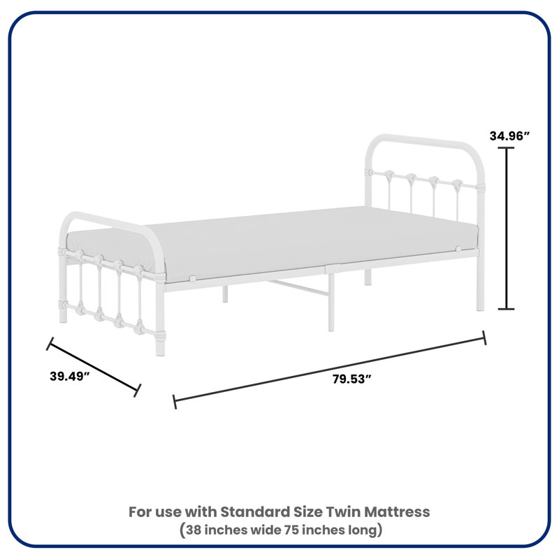 Melissa Metal Twin Bed, White