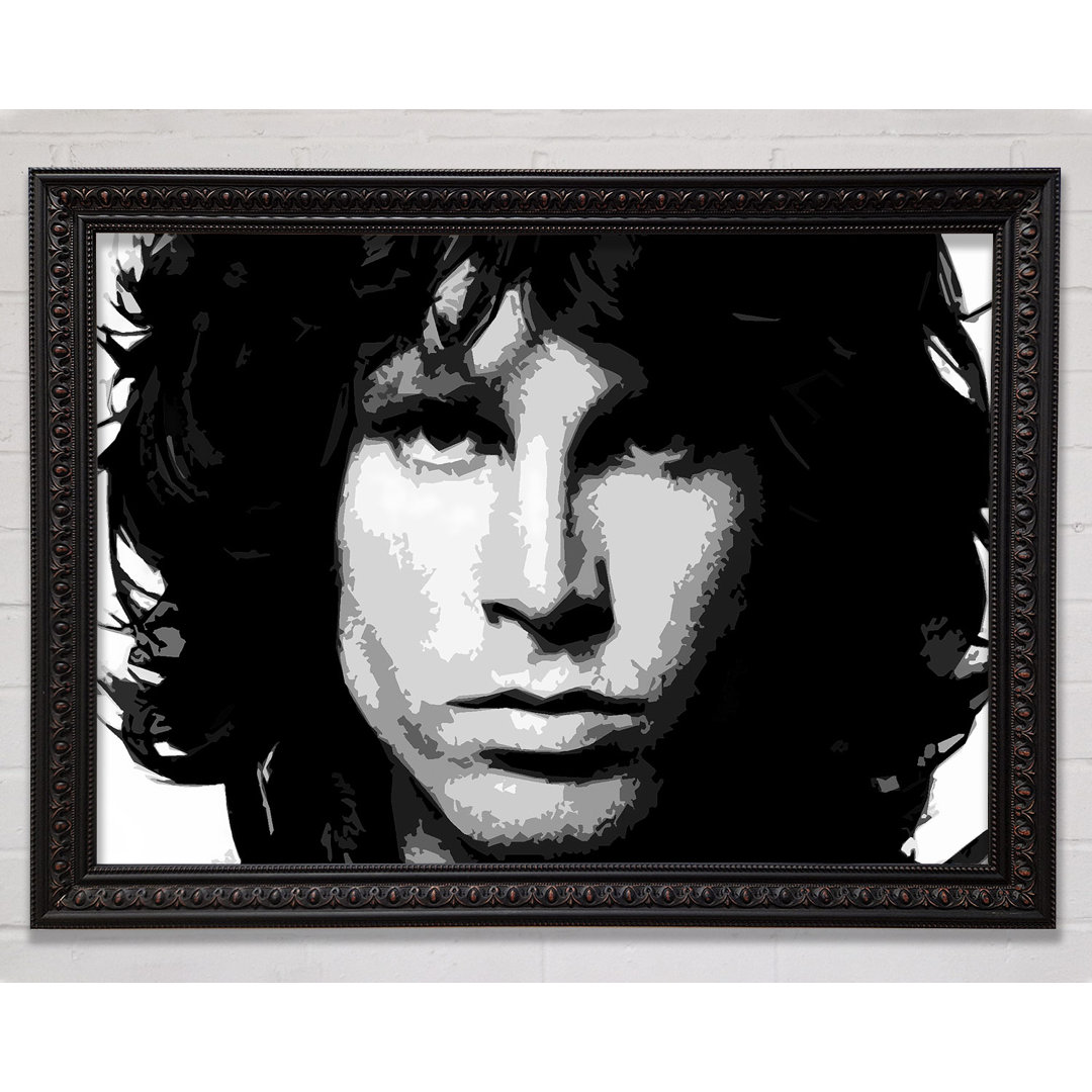 Jim Morrison Face B N W - Einzelne Bilderrahmen Kunstdrucke